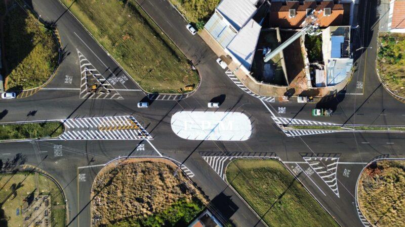 Cruzamento palco de vários acidentes em Franca ganha rotatória e nova sinalização