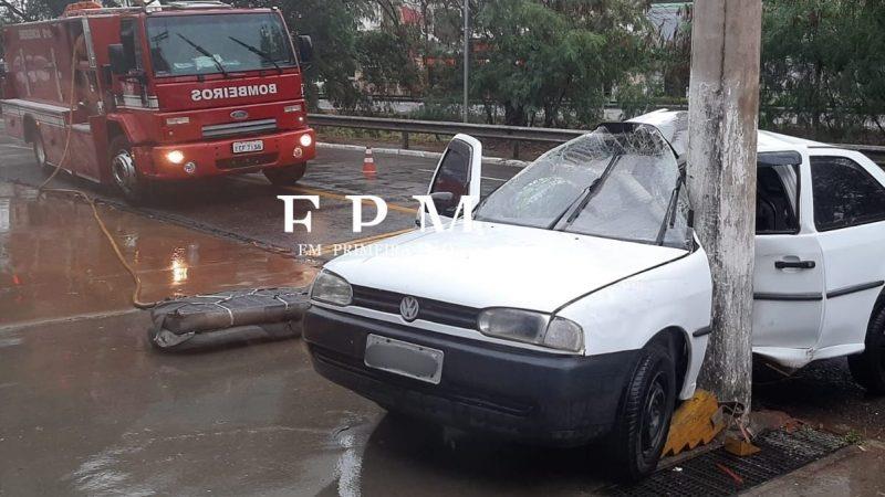 Motorista sai praticamente ilesa após um grave acidente em avenida de Franca 