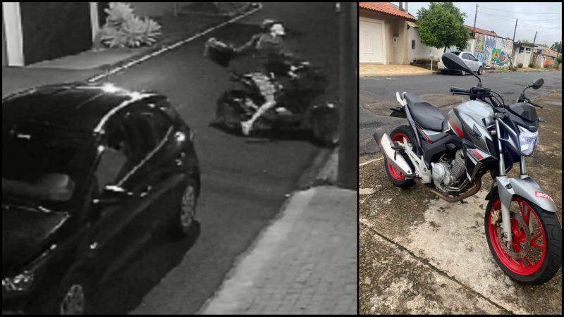 Câmeras registram ladrões furtando moto no Parque Progresso em Franca