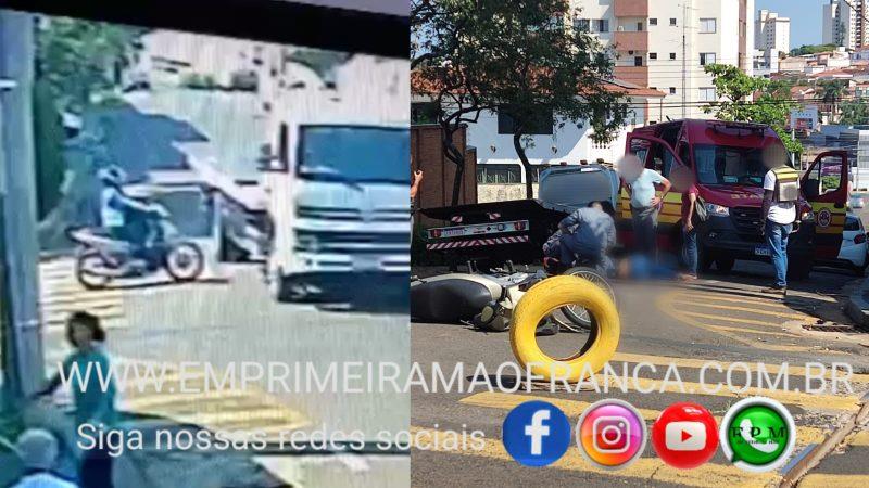 Motociclista fica ferida após motorista não respeitar sinal de pare em Franca