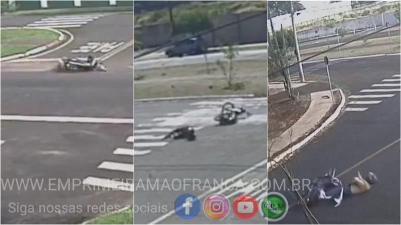 Motociclista fica ferida após queda de moto no Distrito Industrial em Franca