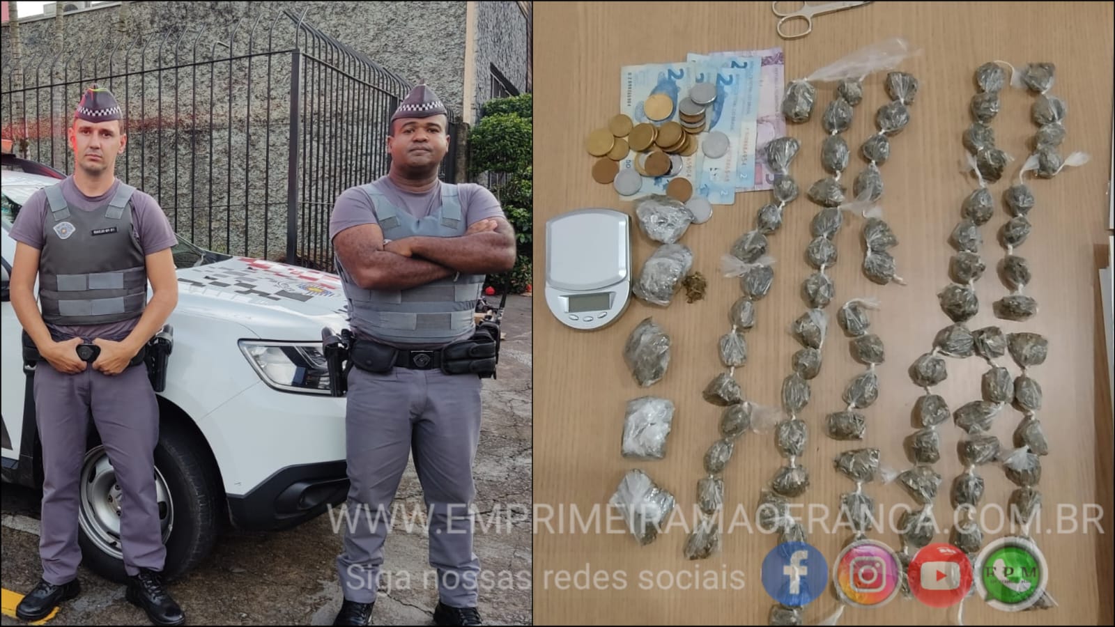 Em busca de agressor que deu facada na companheira, polícia prende irmão por tráfico de drogas em Franca