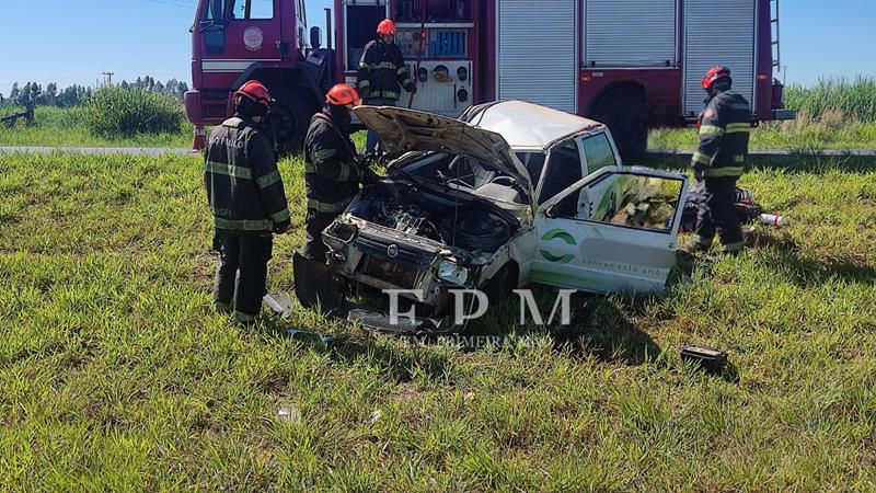 Motorista fica ferido após capotamento na rodovia Prefeito Fábio Talarico em Franca 