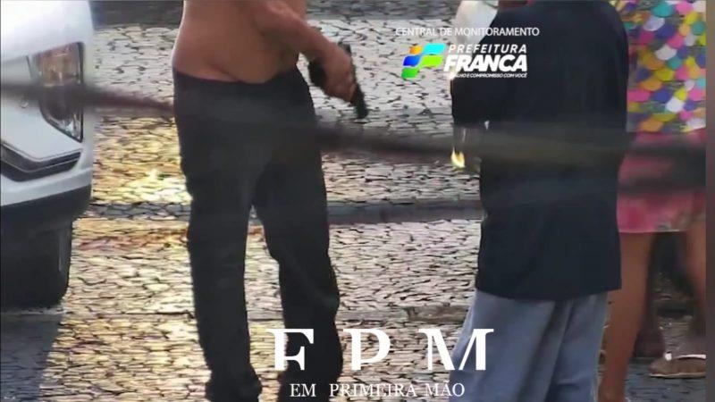 Central de Monitoramento flagra crianças e homem portando arma no Centro de Franca