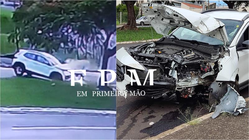 Motorista embriagado arrebenta carro em árvore em avenida de Franca