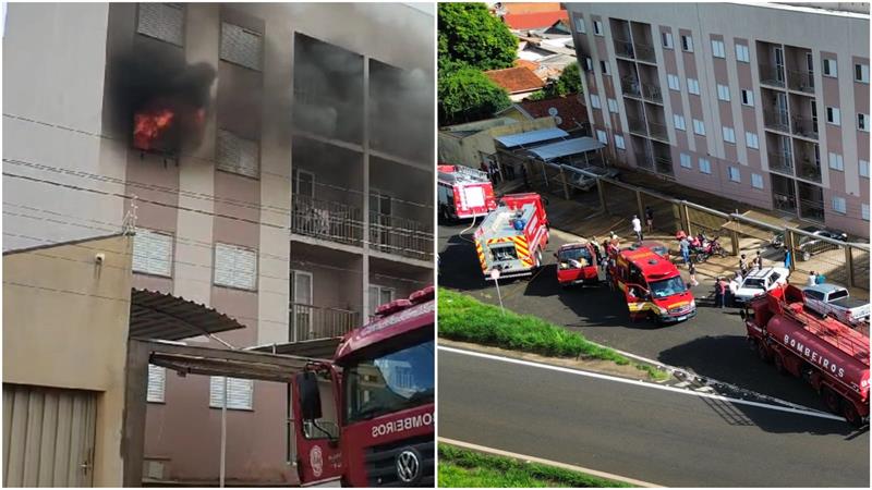 Incêndio em apartamento mobiliza equipes do Corpo de Bombeiros em Franca