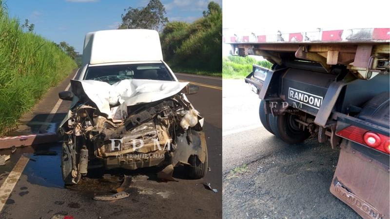 Duas pessoas ficaram feridas após colisão traseira em rodovia da região