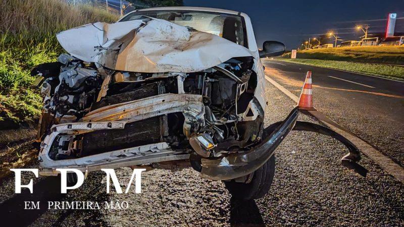 Colisão traseira entre carro e caminhão é registrada na rodovia Ronan Rocha, em Franca