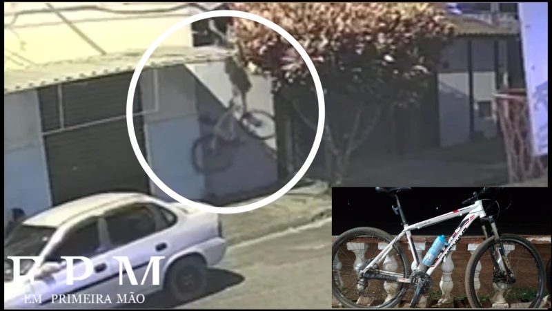 Câmera flagra criminoso furtando bicicleta em residência em Franca