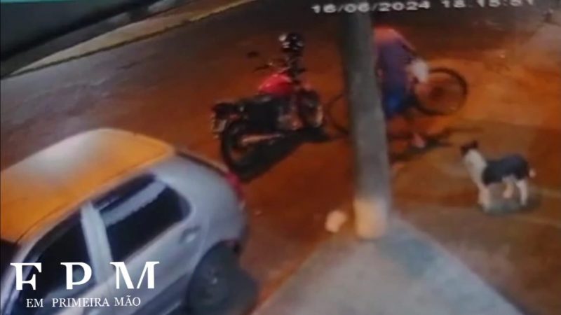 Câmera de segurança flagra furto de bicicleta em Franca