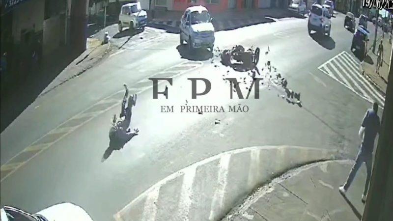 Motociclista fica ferido após sofrer grave acidente em avenida movimentada de Franca