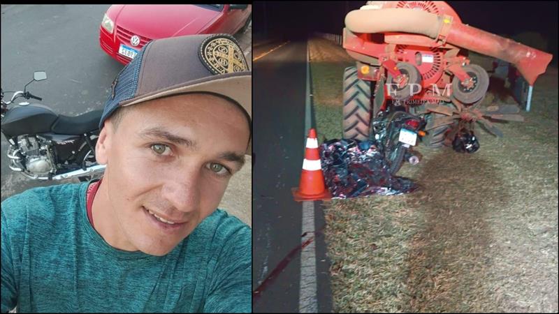 Motociclista morre após colidir com trator em rodovia da região