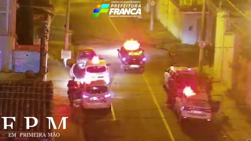 Criminosos são presos após serem flagrados pela Central de Monitoramento furtando estabelecimento em Franca