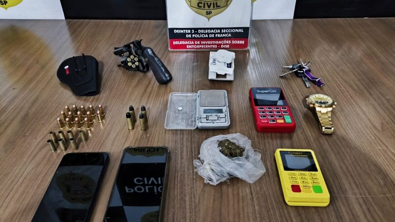 DISE prende traficante, drogas, arma e munições durante operação em Franca