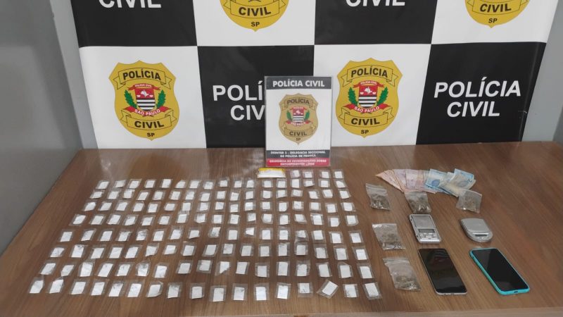 Polícia Civil prende homem por tráfico de drogas e apreende adolescente em operação no Jardim Panorama, em Franca