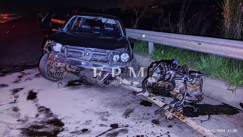 Motorista fica ferido em grave acidente na rodovia Cândido Portinari