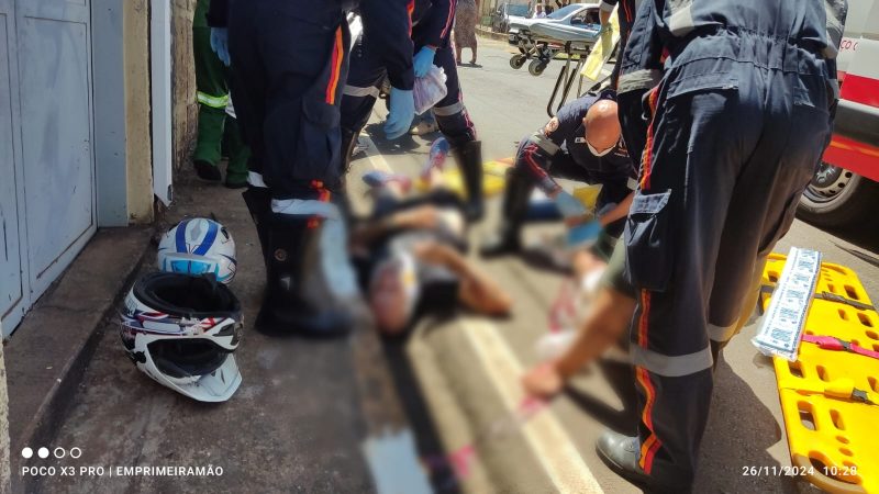 Casal sofre ferimentos graves após acidente no Centro de Franca