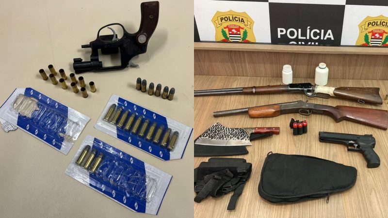 Policiais apreendem armas e dois homens são detidos em Cristais Paulista