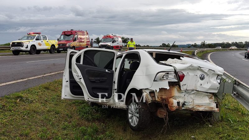 Quatro pessoas ficam feridas em acidente na rodovia Cândido Portinari