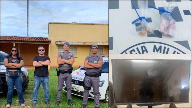 Polícia Militar de São José da Bela Vista recupera TV furtada de escola e prende traficante