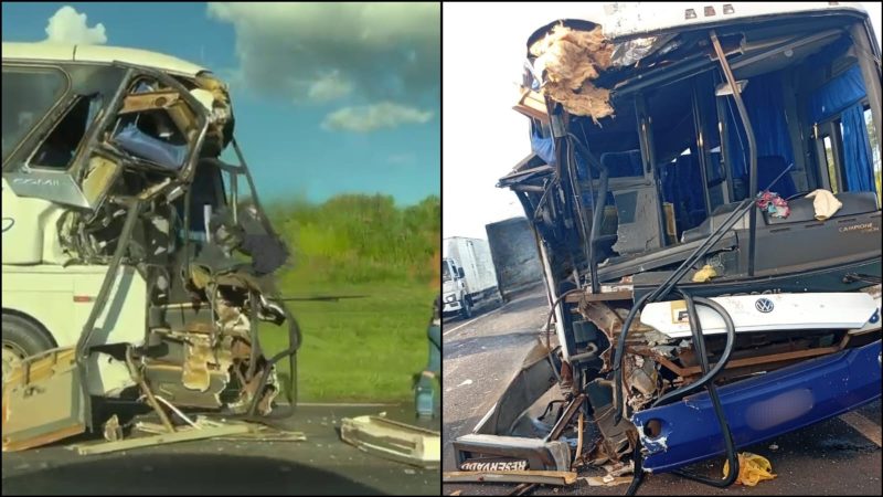 Colisão traseira entre ônibus e carreta é registrada na Rodovia Anhanguera