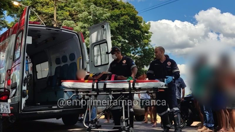 Criança fica ferida após ser atropelada por moto no Jardim Aeroporto, em Franca